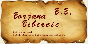 Borjana Biberčić vizit kartica